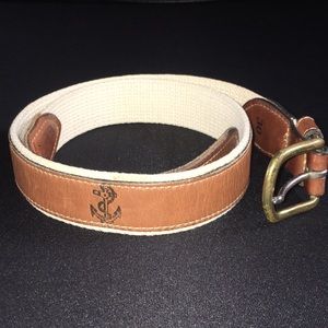 Vintage Reef Riders Leather Belt / Brass Buckle